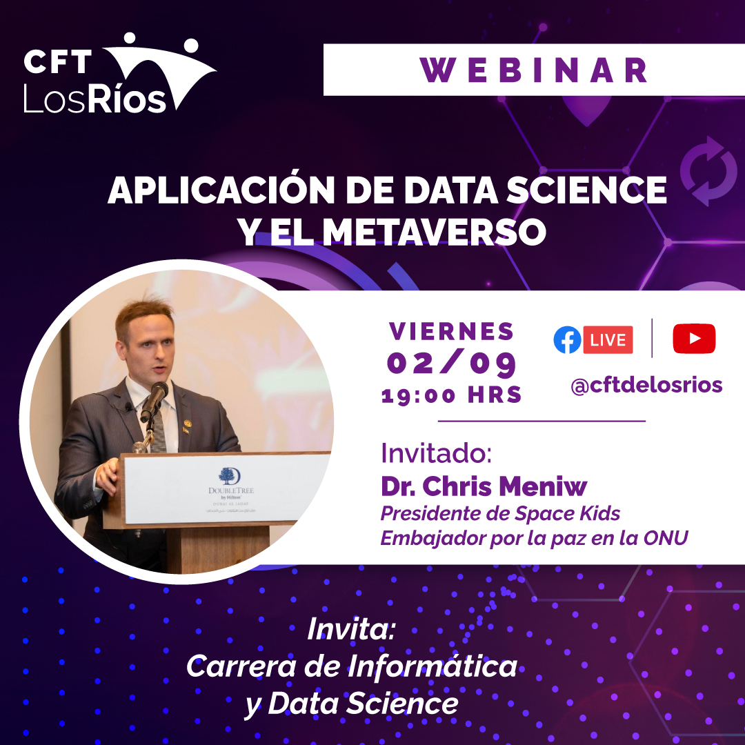  CFTE de Los Ríos invita a participar en webinar sobre aplicación de Data Science y el Metaverso